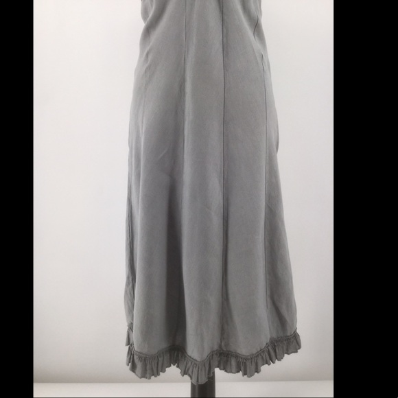 Tempo Paris 100% Linen Small Gray Summer Dress - Picture 5 of 10